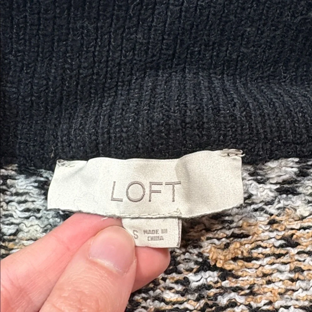 Ann Taylor Loft Fairisle Quarter Zip Pullover Sweater